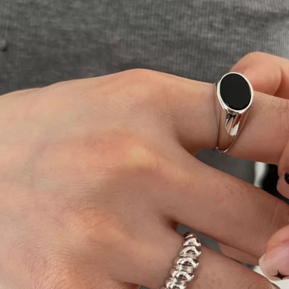 ⚡️Insta black oval sterling open ring - Picture 4 of 5